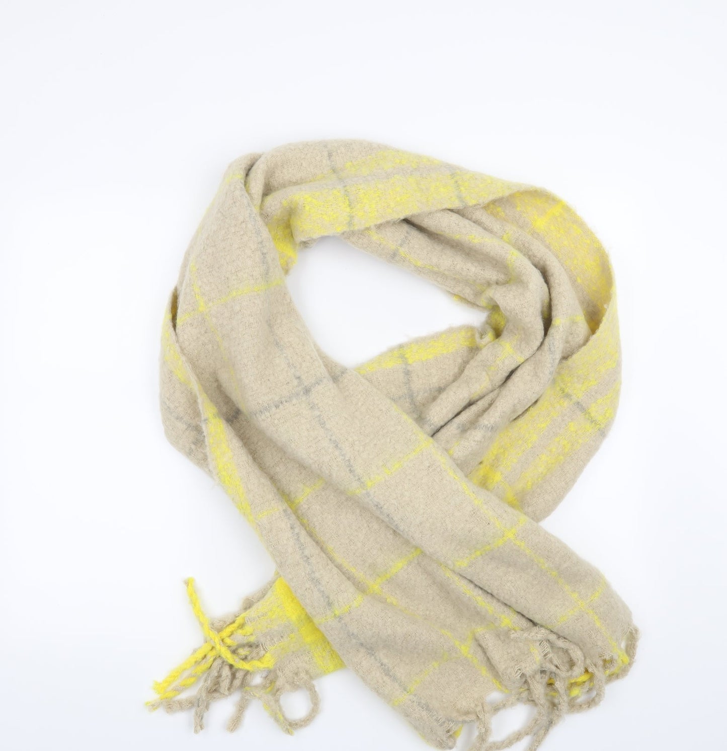 F&F Womens Beige Check Scarf
