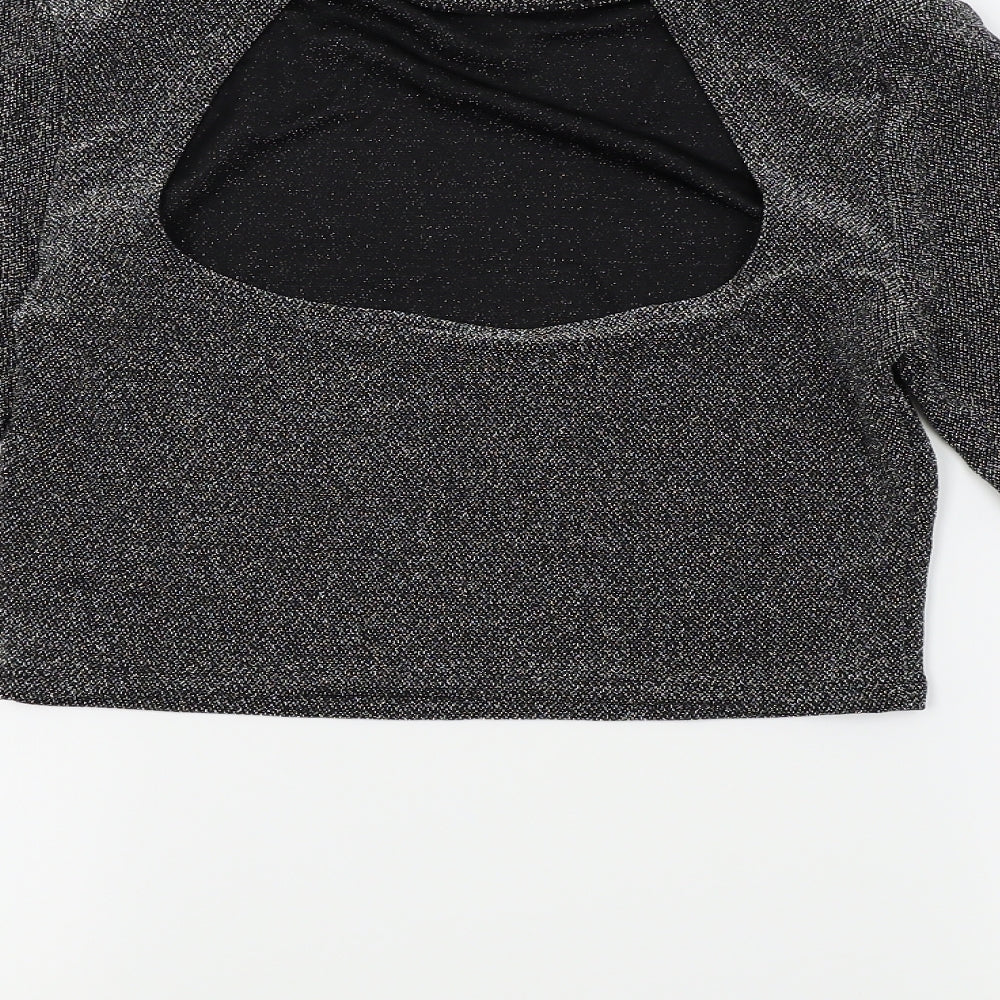 H&M Womens Silver Basic Blouse Size M