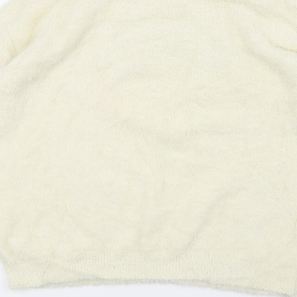 PARIS ET MOI Womens White Pullover Jumper Size S