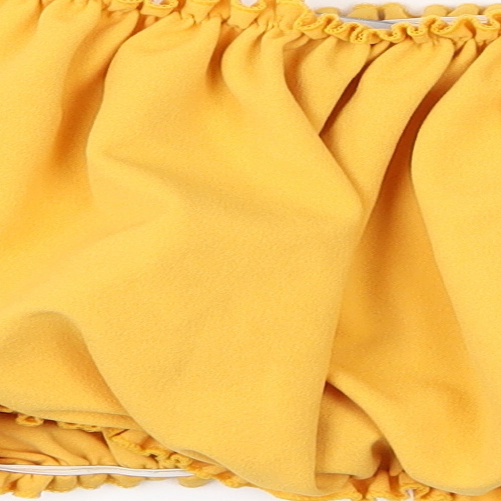 New Look Womens Yellow Basic T-Shirt Size 6 - Cropped