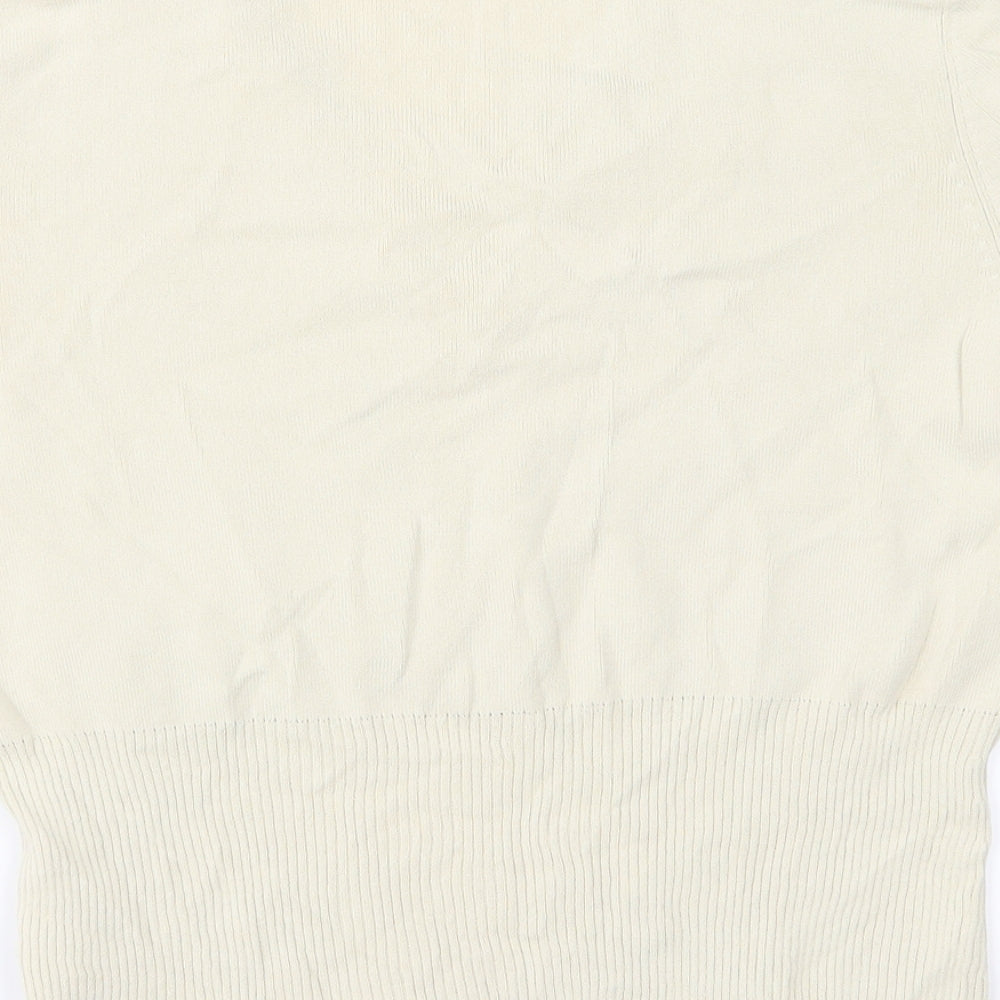 Sky Designs Womens Beige Basic T-Shirt Size M - Flowers