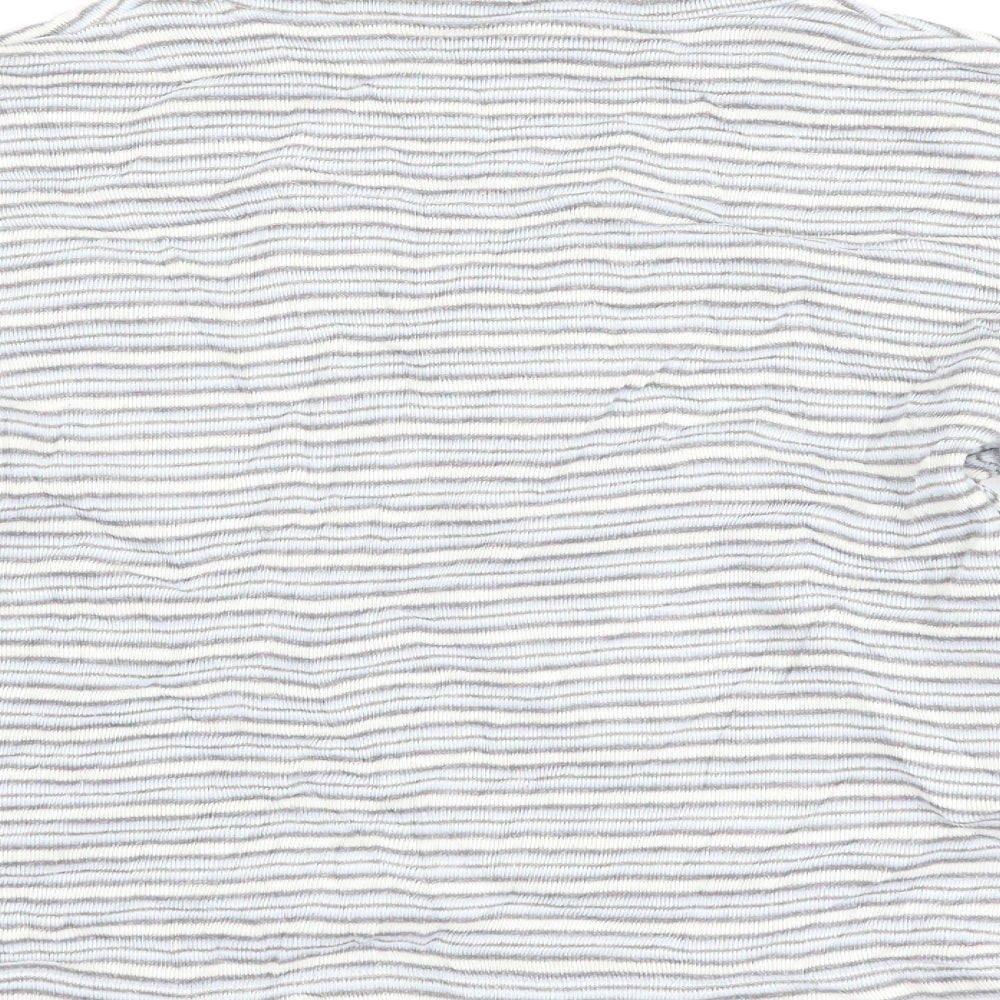 Bonmarché Womens Blue Striped Henley Sweatshirt Size M