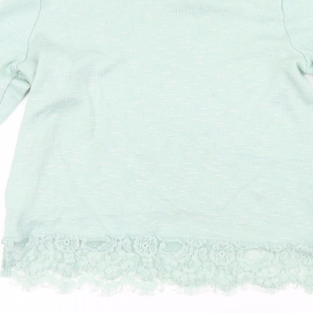 H&M Girls Green Pullover Jumper Size 7-8 Years