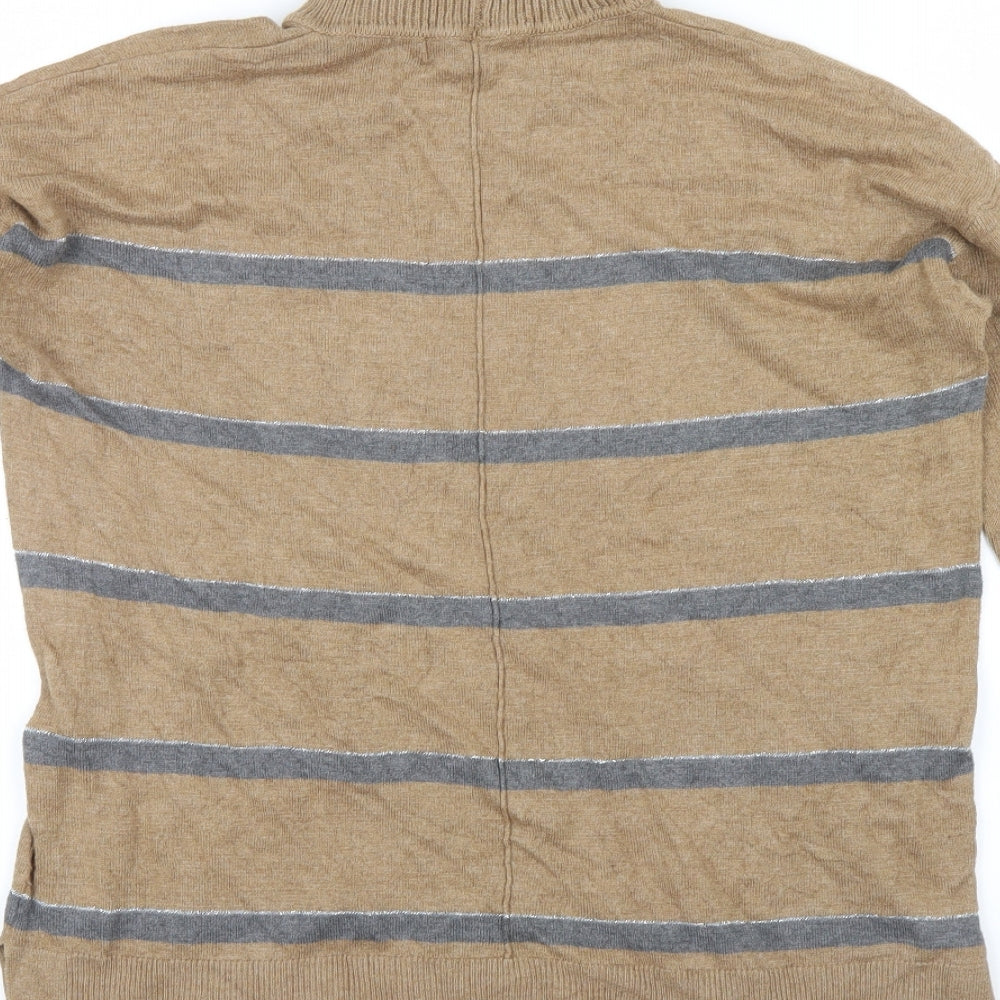 NEXT Womens Brown Striped Pullover Jumper Size 12