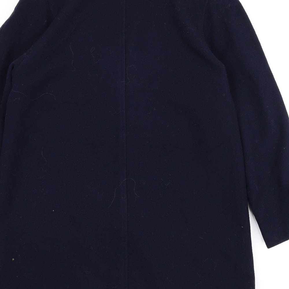 Woolmark Womens Blue Overcoat Coat Size 14