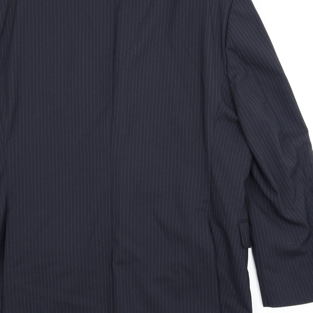 Preworn Mens Blue Striped Jacket Suit Jacket Size 44