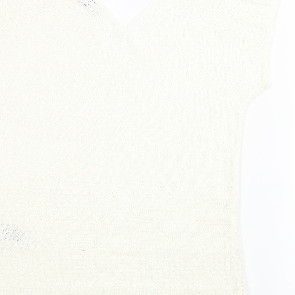Per Una Womens White Vest Jumper Size 10