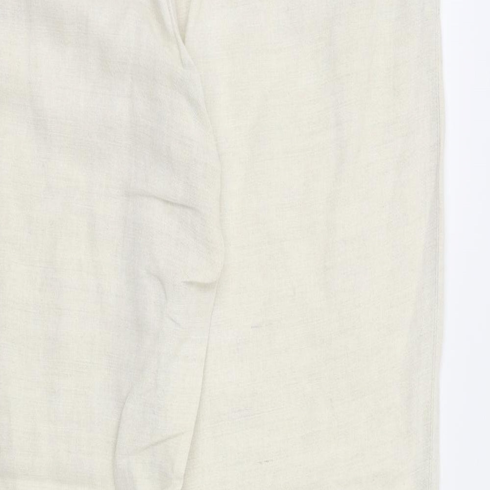 Etam Womens Ivory Trousers Size 16 L31 in