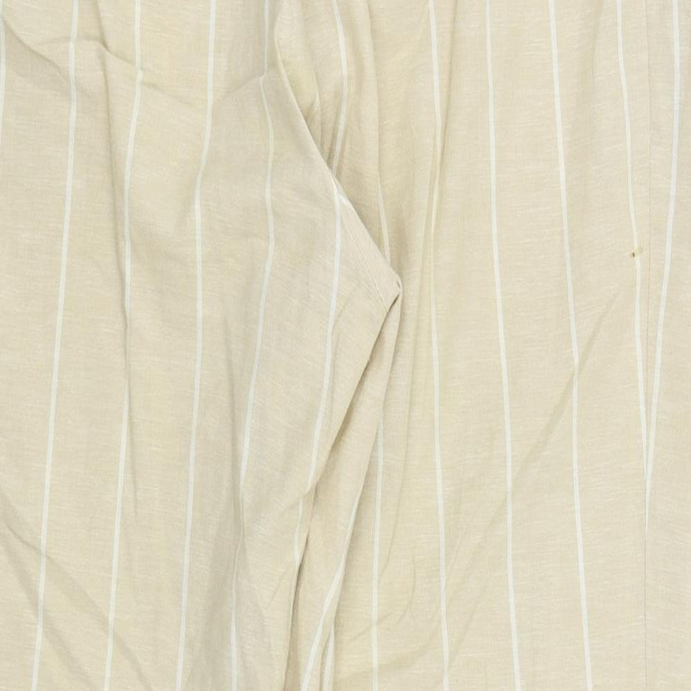 BEING CASUAL Womens Beige Striped Trousers Size 18 L27 in