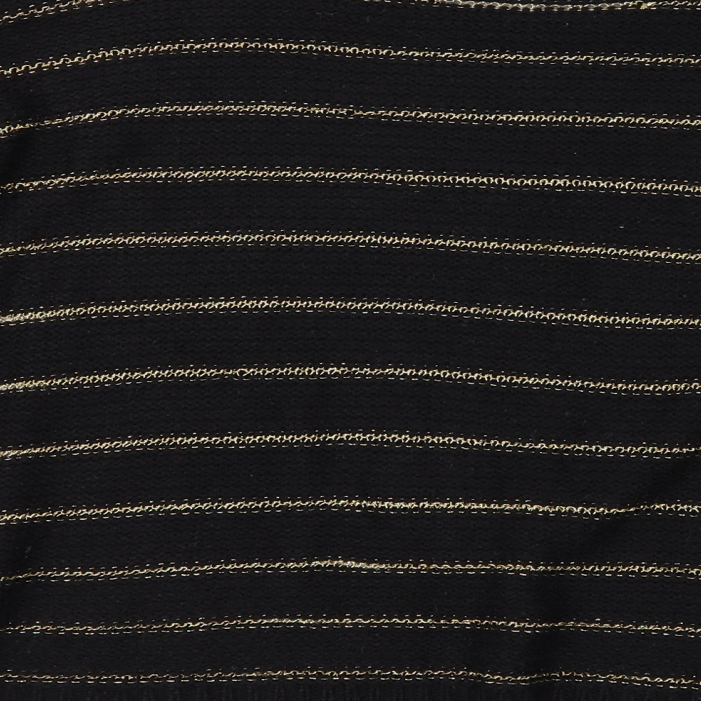 katsui Womens Black Striped Jumper Size M - Skull