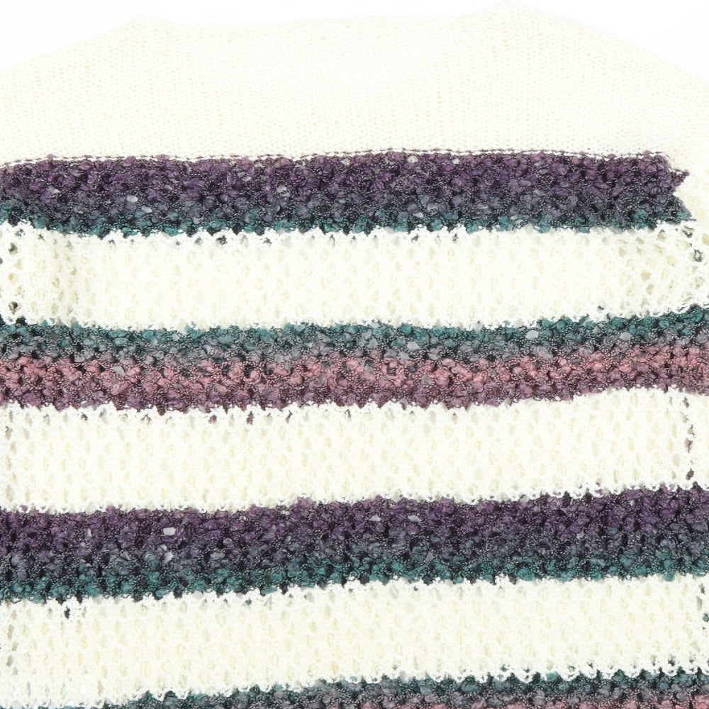 Matalan Womens Ivory Striped Pullover Jumper Size M