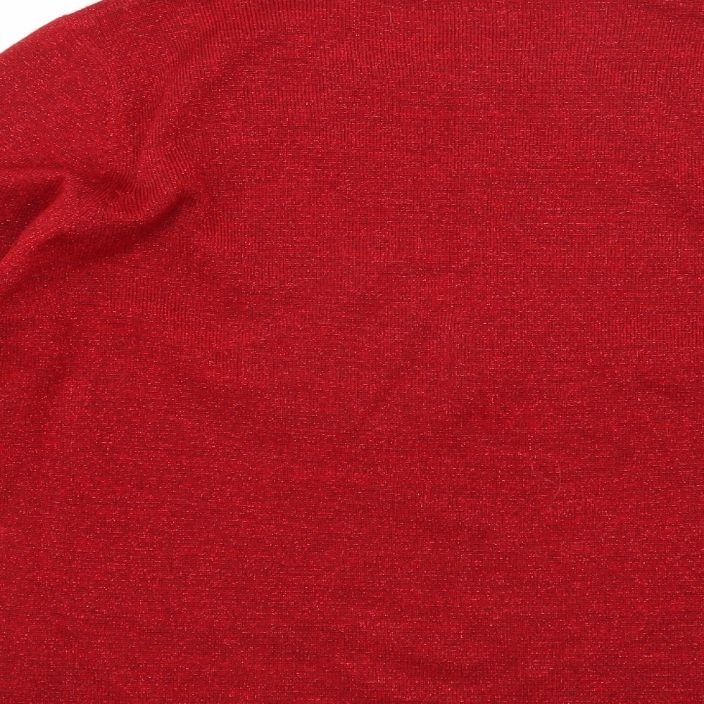Preworn Womens Red Pullover Jumper Size S - beaded neckline