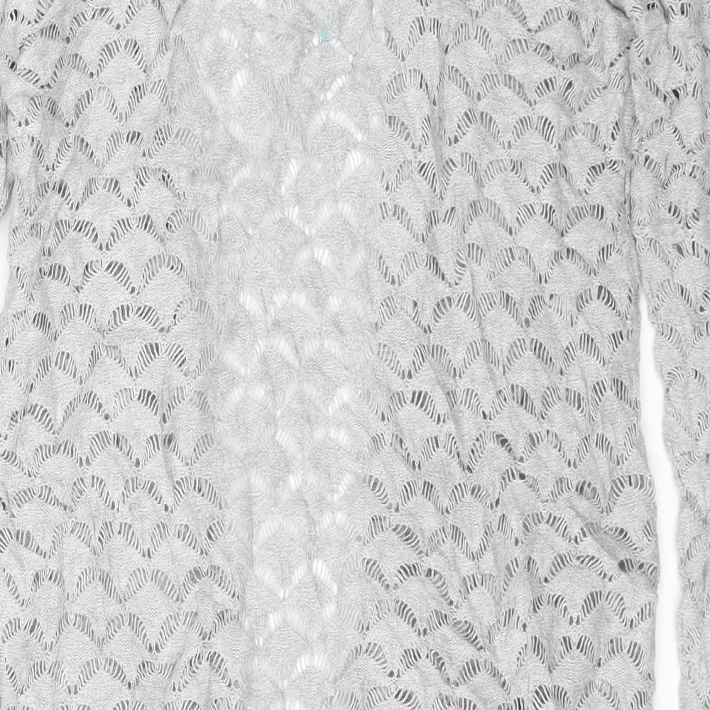 fransa Womens Grey Cardigan Jumper Size XS