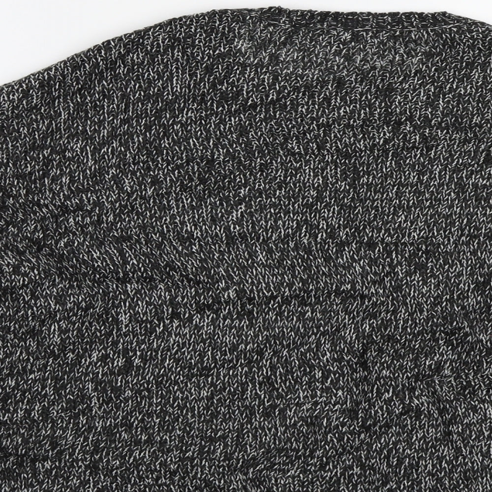 Brand and care label for New Look women’s black cape jumper, size M