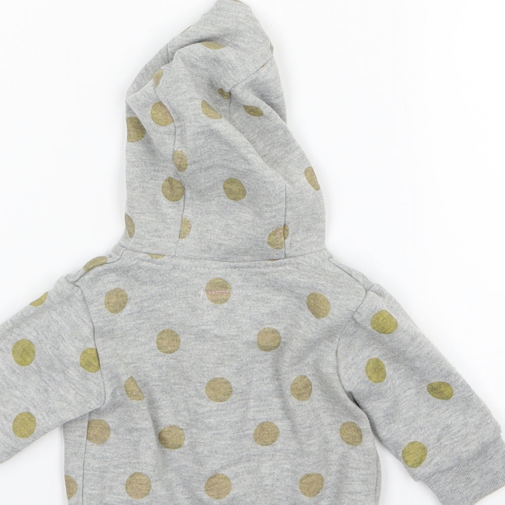 Primark Girls Grey Polka Dot Jersey Jacket Size 0-3 Months