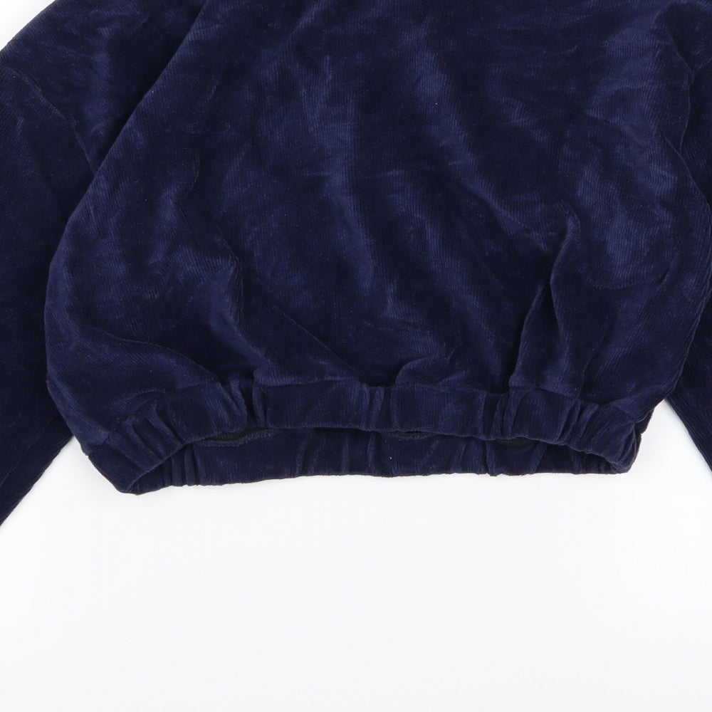 Evra Womens Blue Corduroy Pullover Sweatshirt Size L