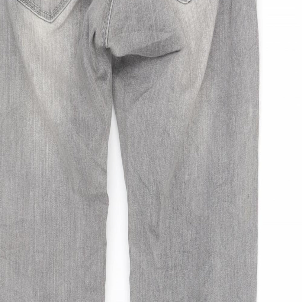 Stradavarius Womens Grey Houndstooth Straight Jeans Size 4 L30 in