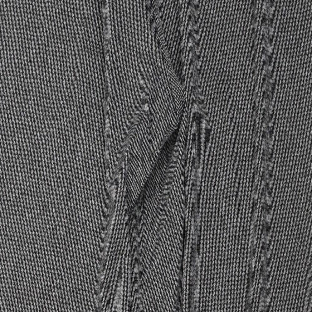 Bonmarché Womens Grey Check Trousers Size 16 L25 in