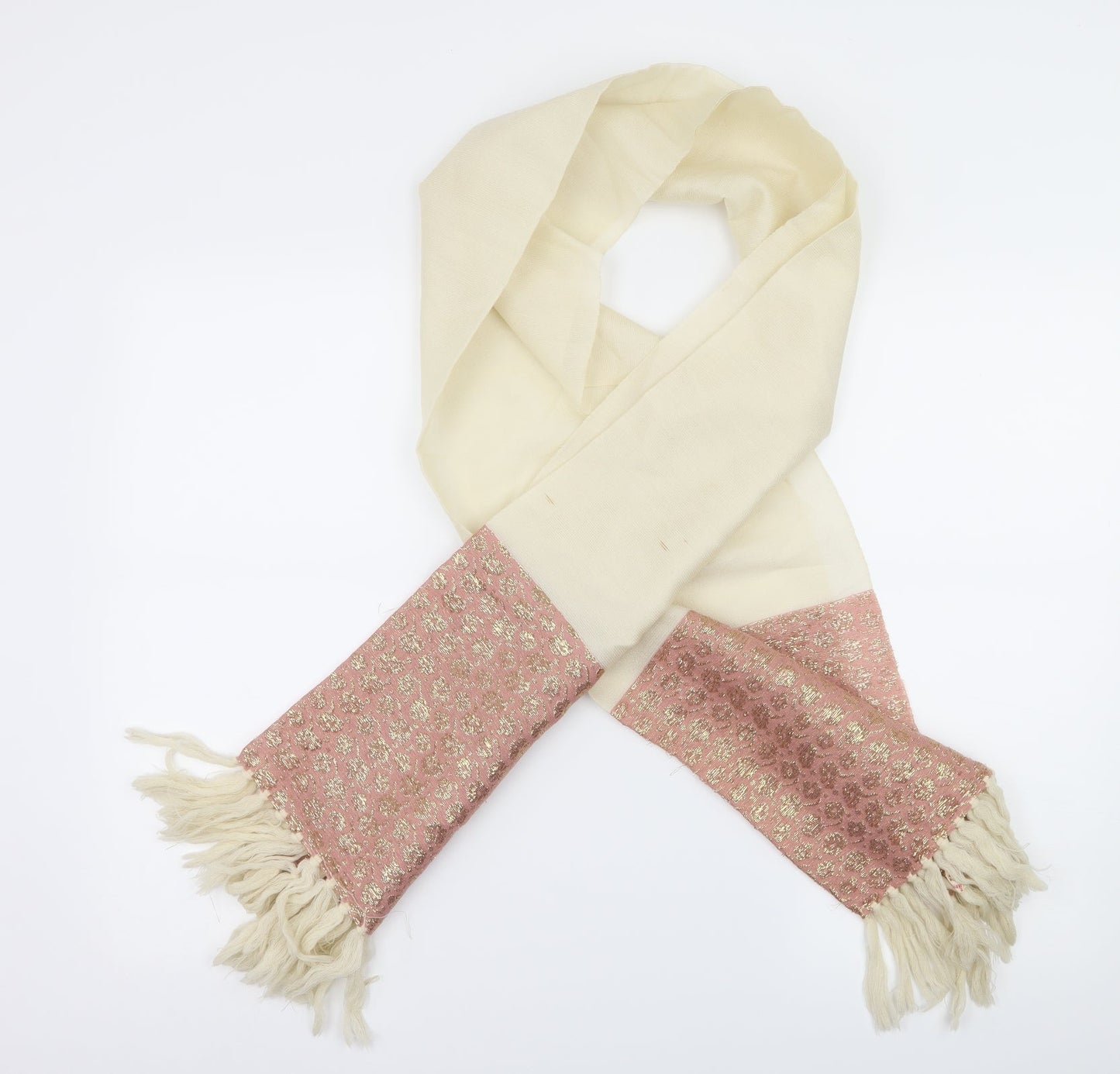 Preworn Womens Ivory Geometric Scarf