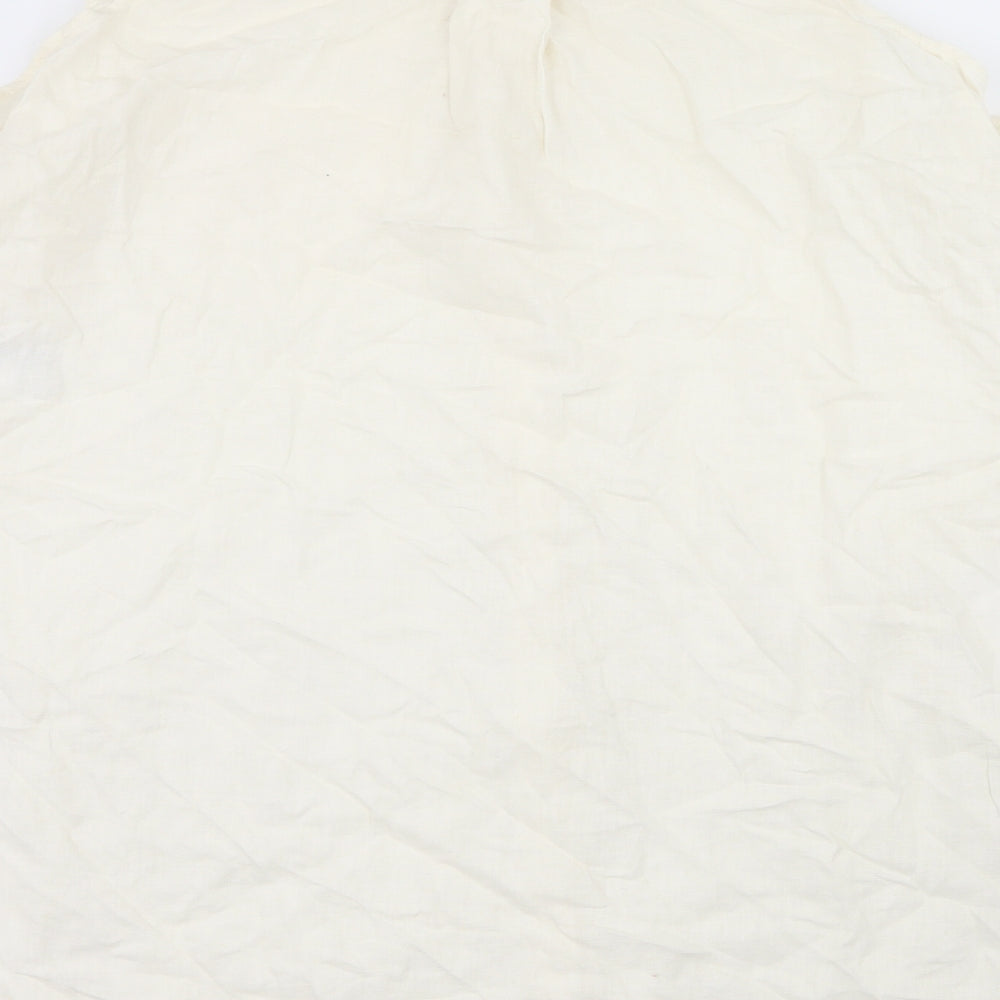 Silence + Noise Womens Ivory Basic Button-Up Size L - Cut Out Shoulder
