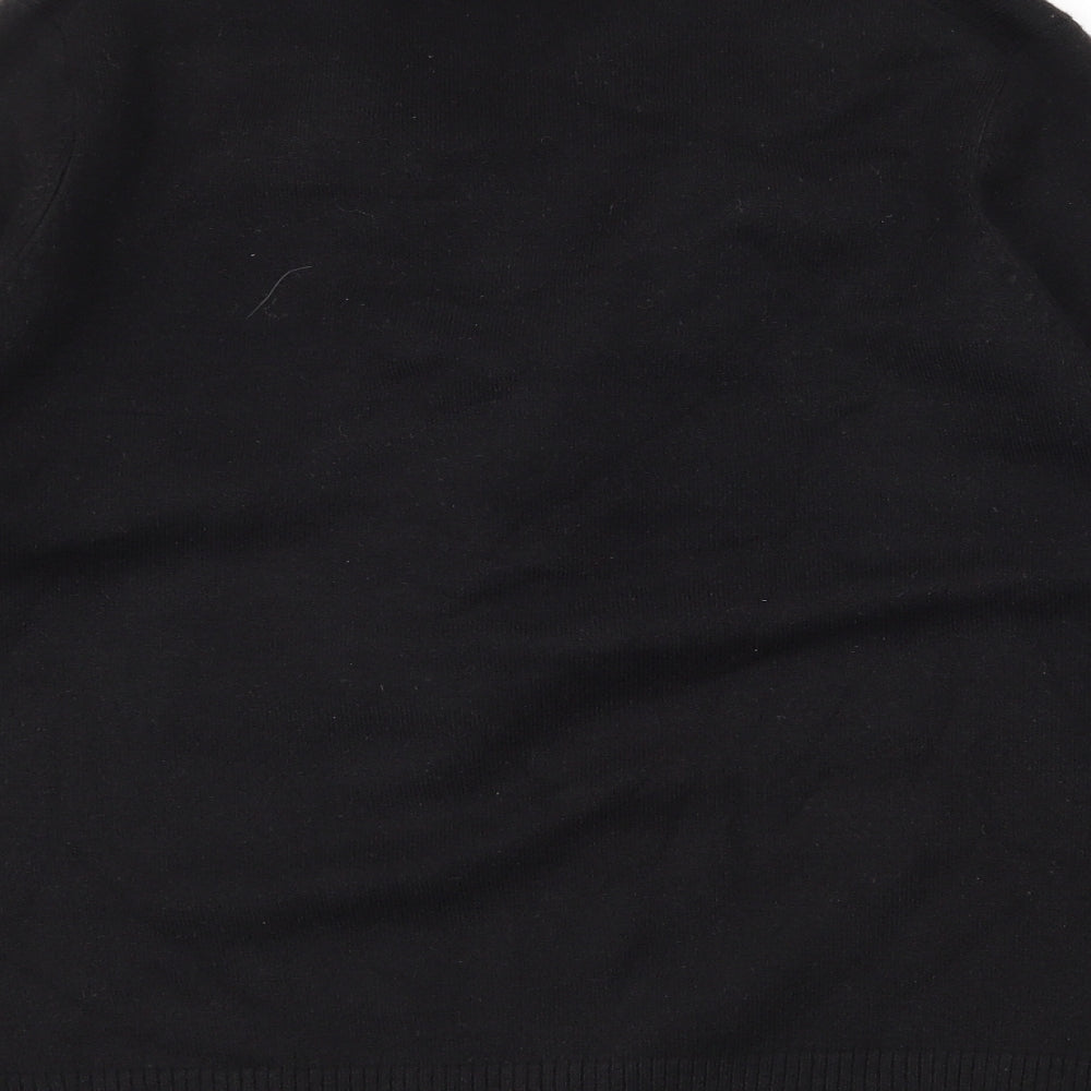 BHS Womens Black Knit Pullover Jumper Size 14 - Tie Detail