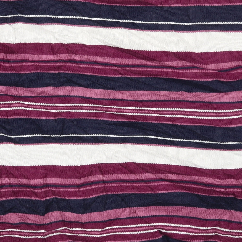 Isle Womens Purple Striped Pullover Jumper Size 14