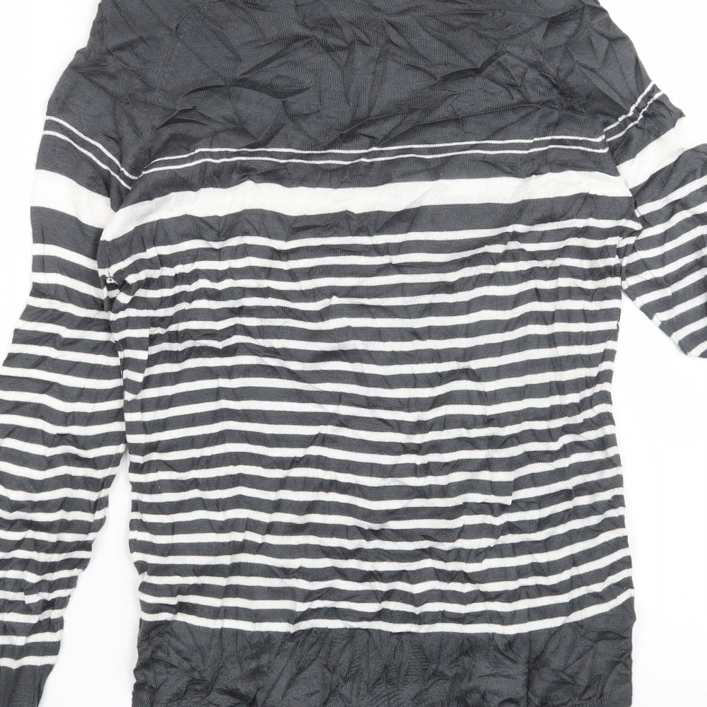 NEXT Womens Grey Striped Pullover Jumper Size 8