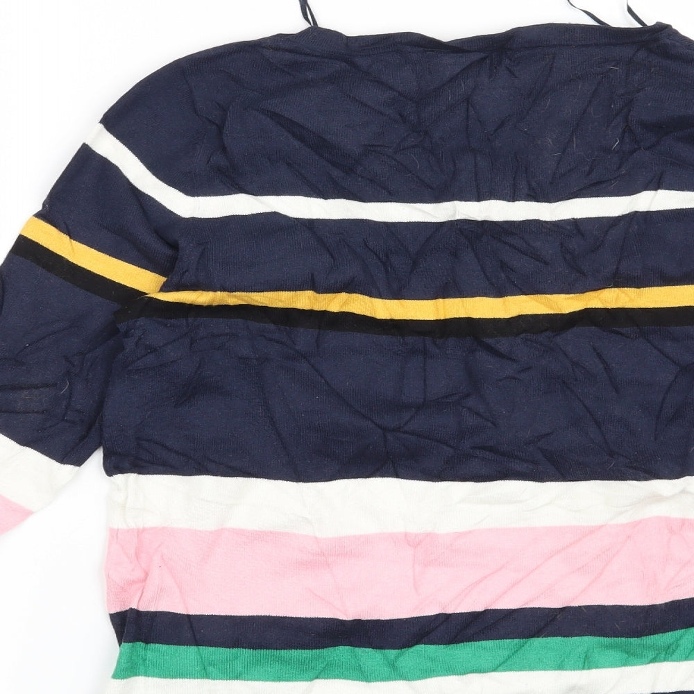 F&F Womens Blue Striped Pullover Jumper Size 8
