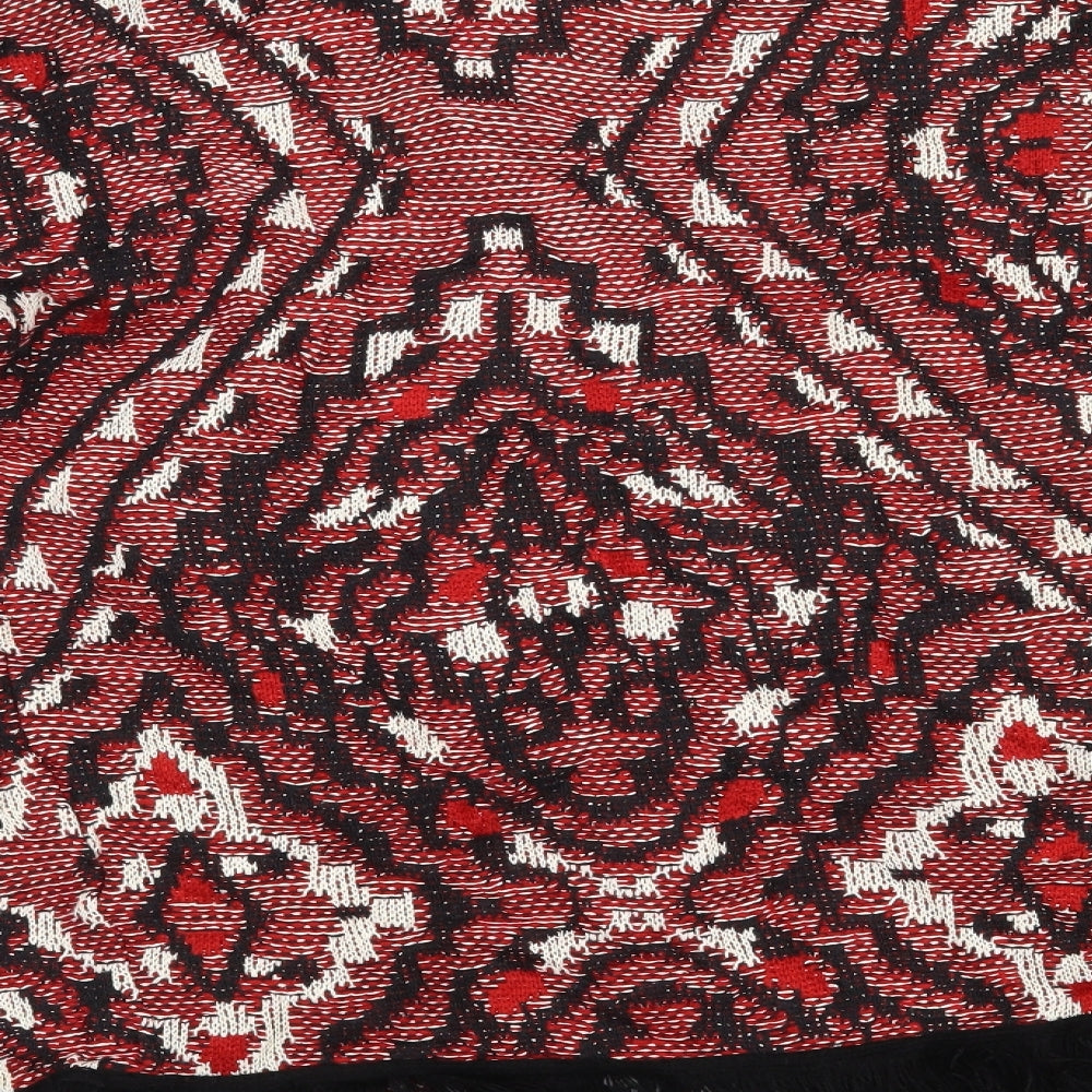 H&M Womens Red Geometric Cardigan Jumper Size S