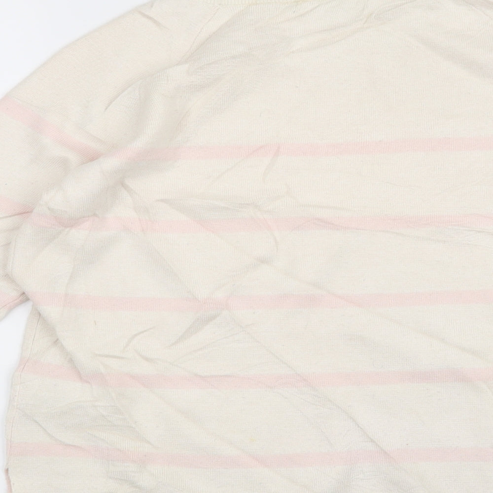 Etam Womens Beige Striped Pullover Jumper Size S