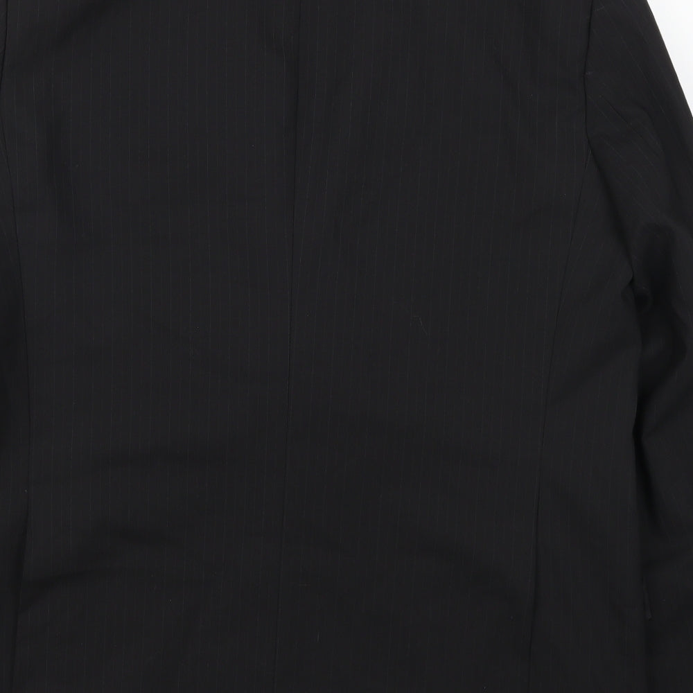 Impressions Mens Black Striped Jacket Suit Jacket Size 44