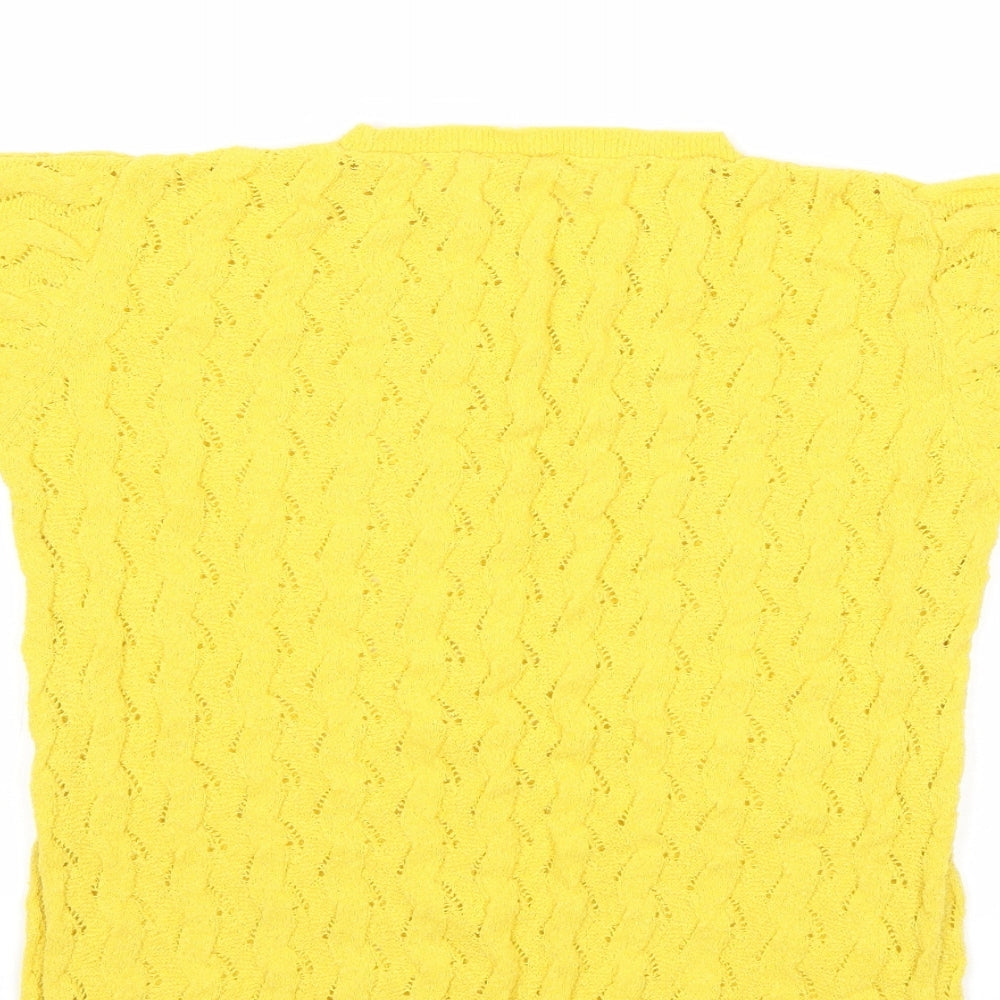 Mango Girls Yellow Knit Pullover Jumper Size 9-10 Years