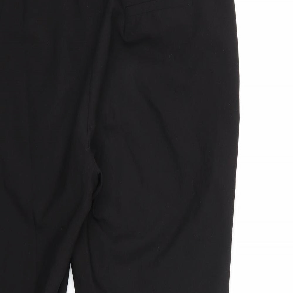 Brand and care label for George women’s black trousers, size UK 12, 28-inch leg