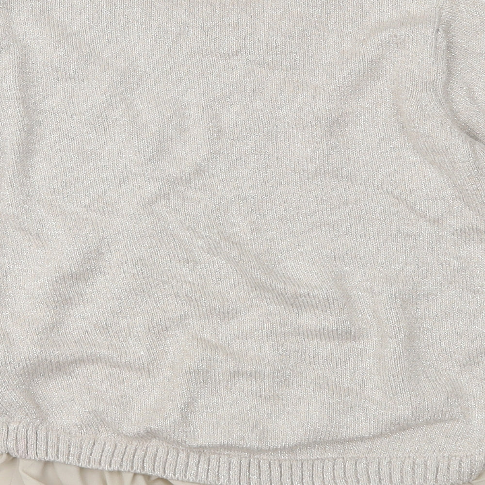 Marks & Spencer Girls Beige Knit Pullover Jumper Size 9-10 Years