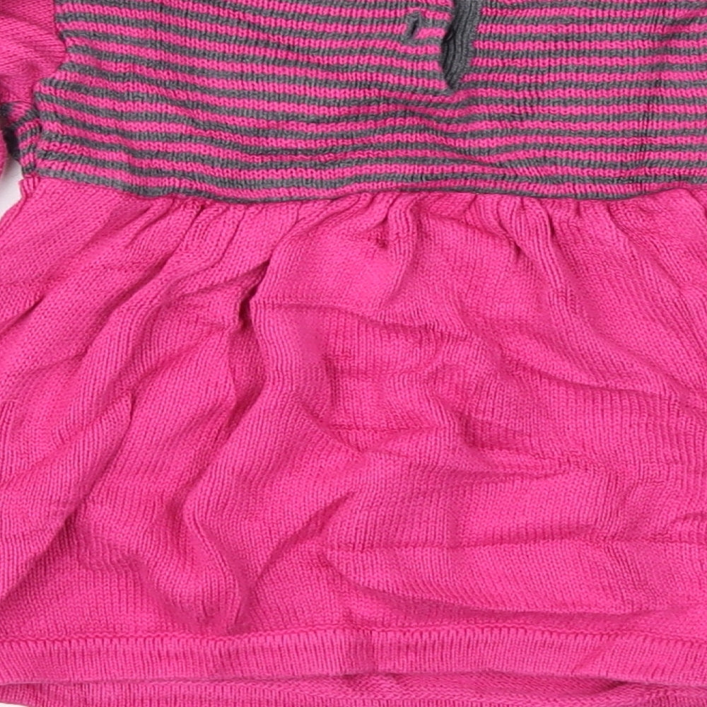 Sophie and Sam Girls Pink Striped Knit Jumper Dress Size 12-18 Months