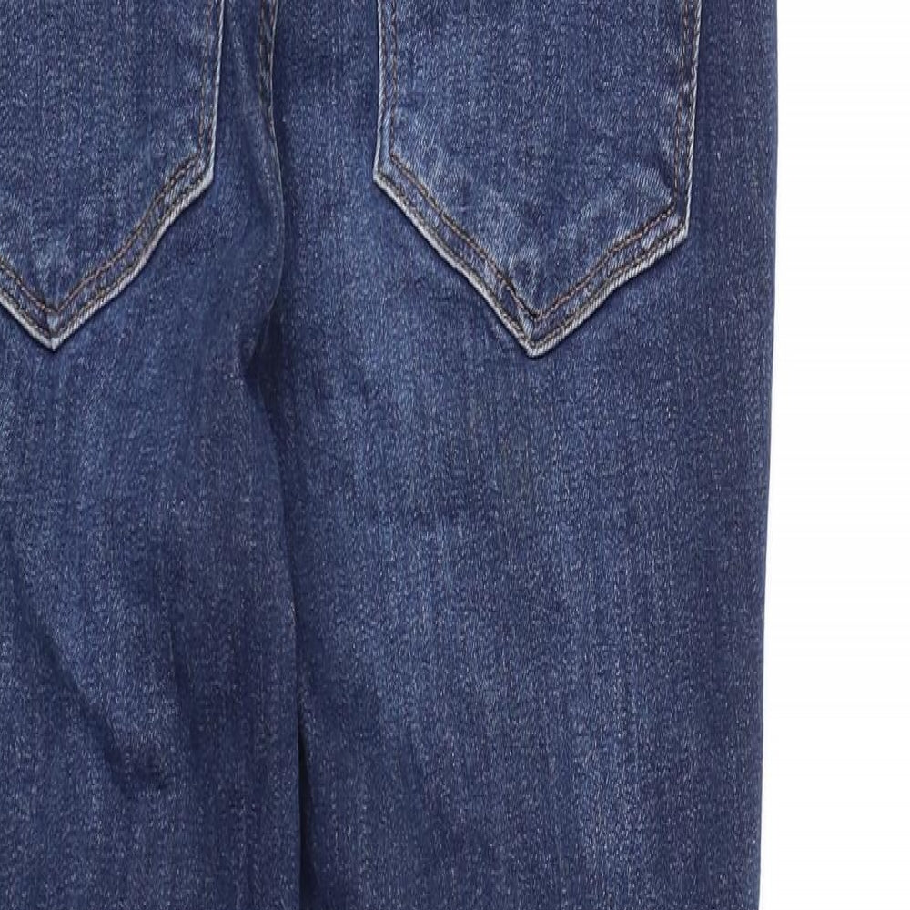 Brand and care label for &DENIM women’s blue denim jegging jeans, size M, 28-inch leg