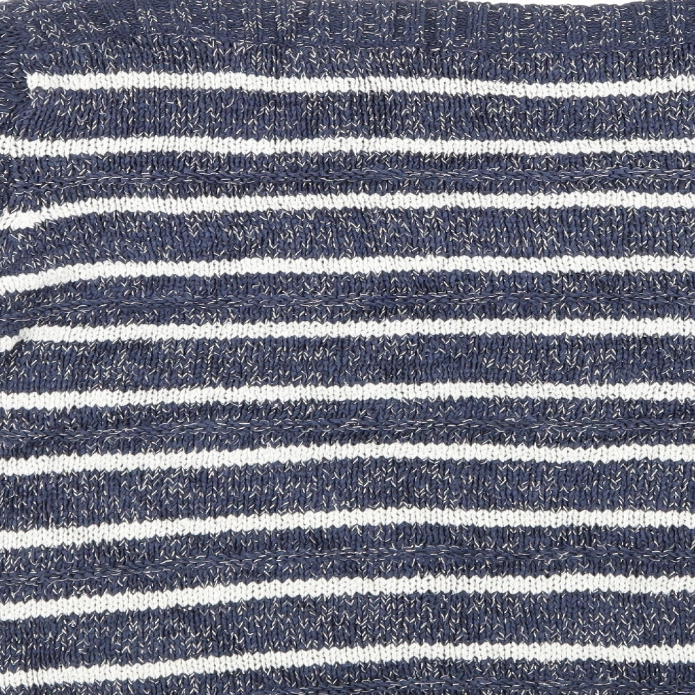 M & Co Womens Blue Striped Pullover Jumper Size 16