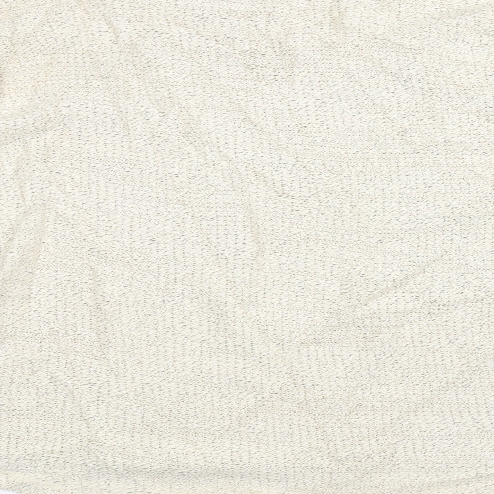 Made for me Womens White Knit Pullover Jumper Size 16