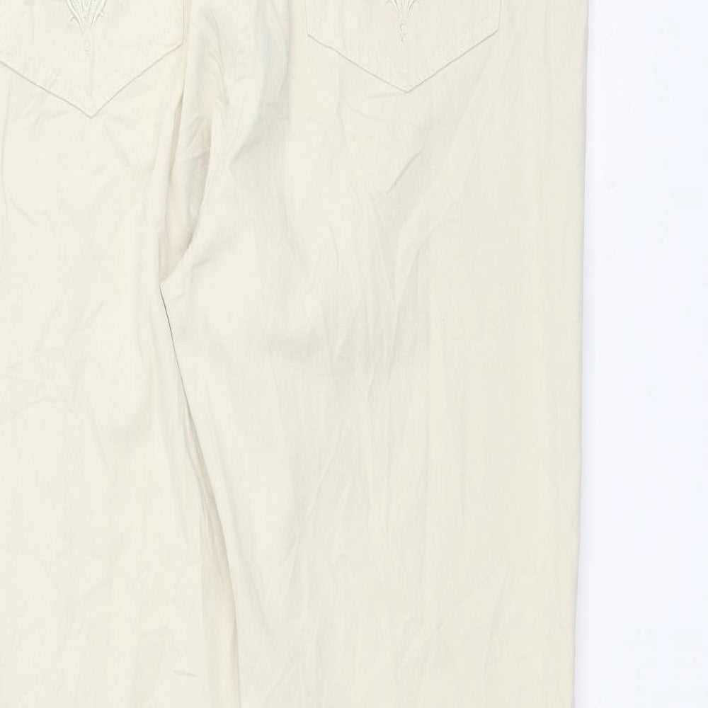 CELINA Womens White Straight Jeans Size 14 L27 in