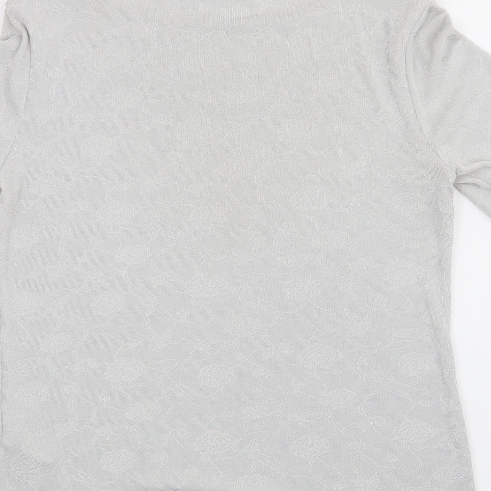 Marks & Spencer Womens Grey Floral Basic T-Shirt Size 10
