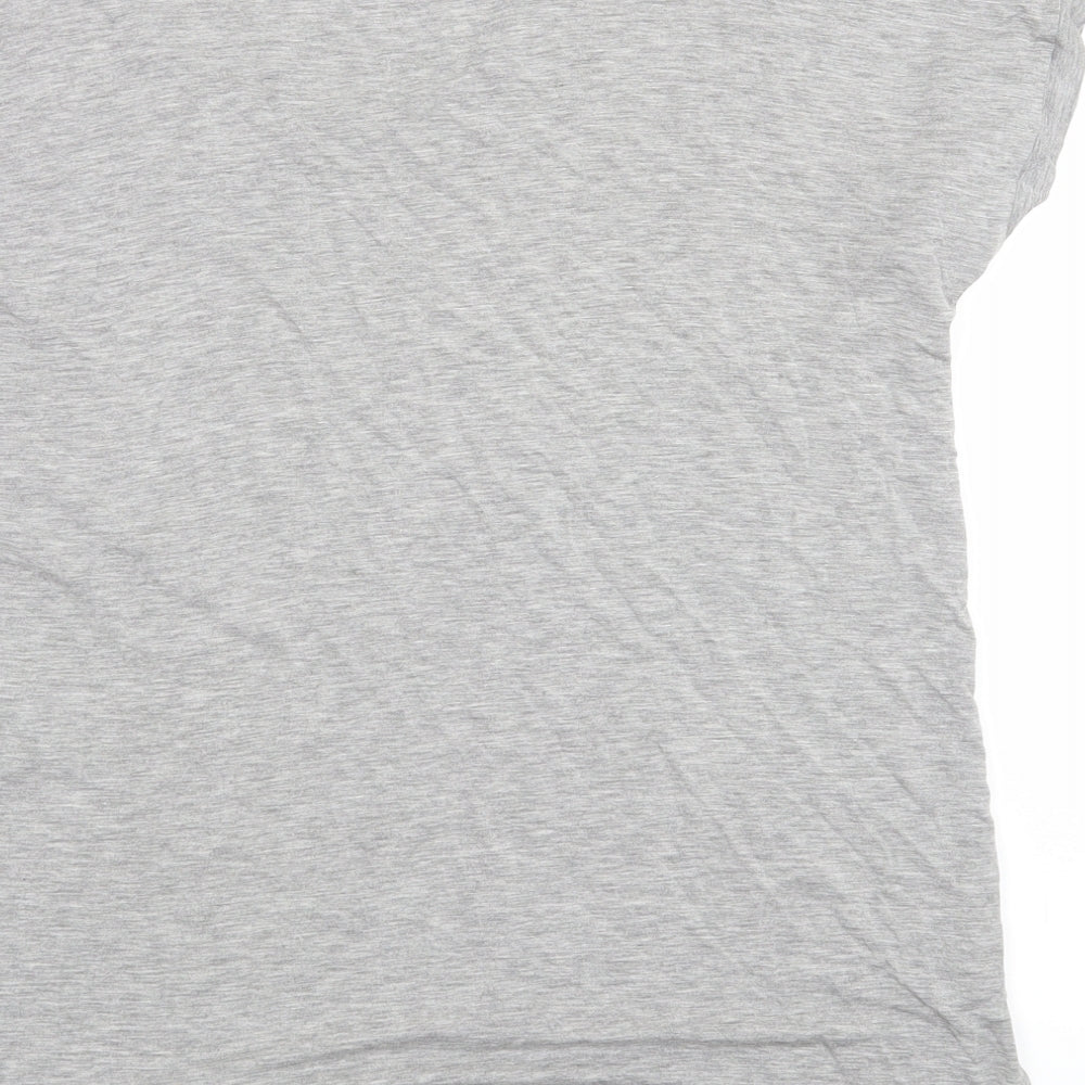 NEXT Womens Grey Basic T-Shirt Size 8 - beaded neckline