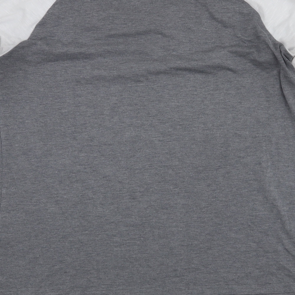 Yoins Womens Grey Basic Blouse Size 6 - stripes on sleeves