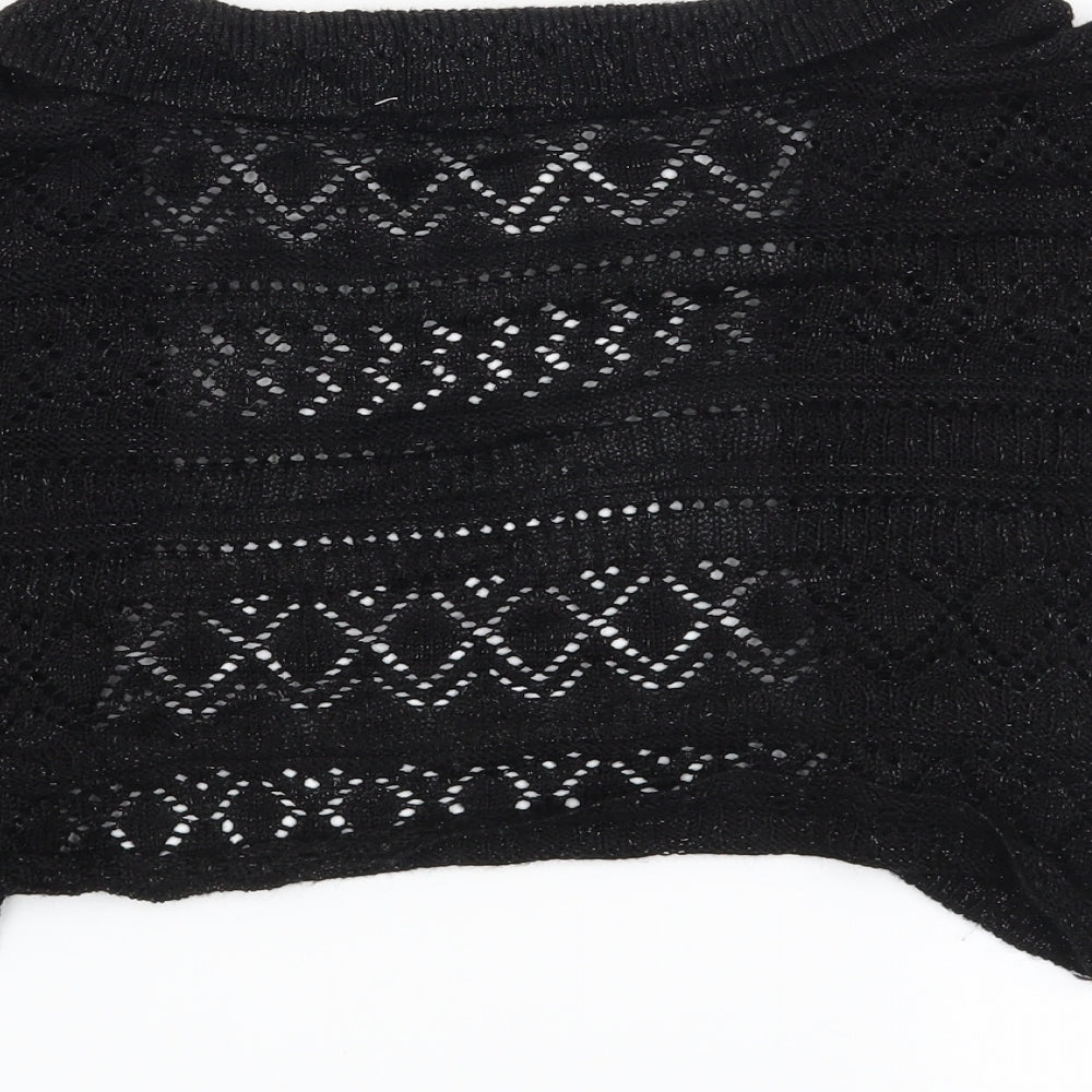roger + roger Womens Black Cardigan Jumper Size 18 - cropped cardigan