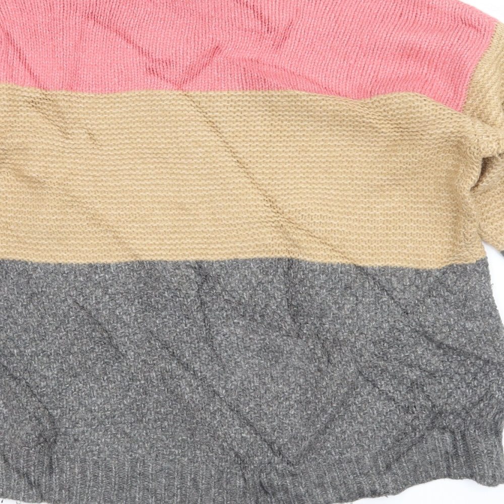 Marks & Spencer Womens Grey Striped Pullover Jumper Size M