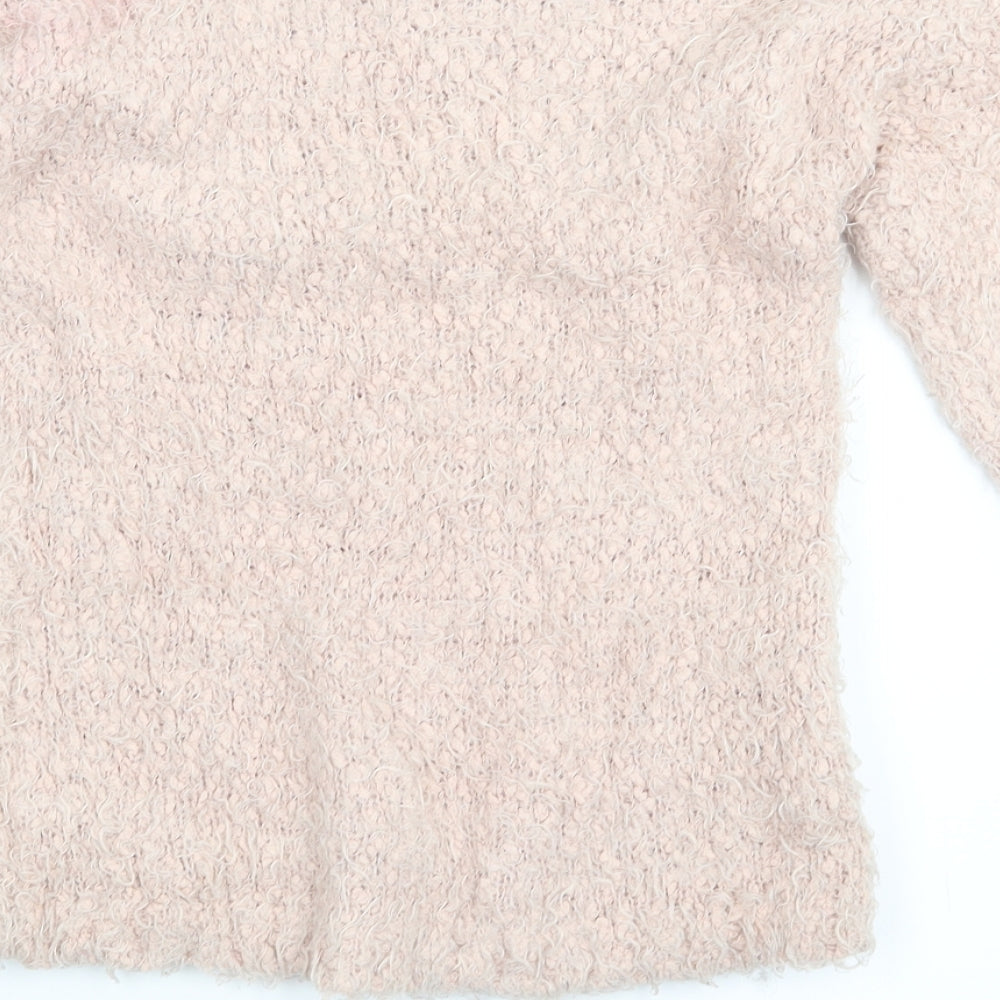 yd Girls Pink Pullover Jumper Size 9-10 Years - Beaded Collar