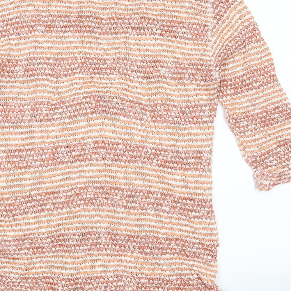 NEXT Womens Orange Striped Pullover Jumper Size 8