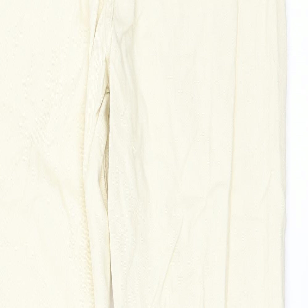 Shien Womens Ivory Straight Jeans Size S L28 in - Zip