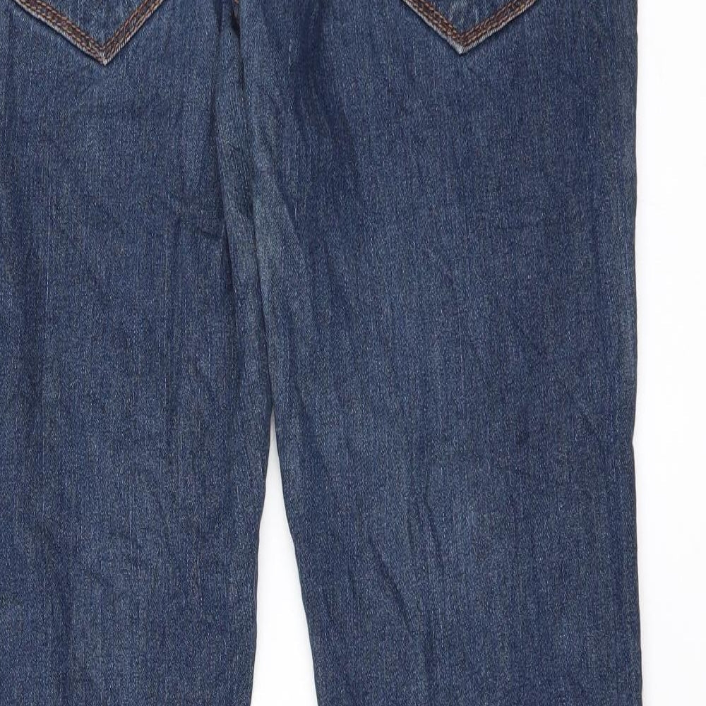 Preworn Womens Blue Straight Jeans Size 34 L28 in - Zip