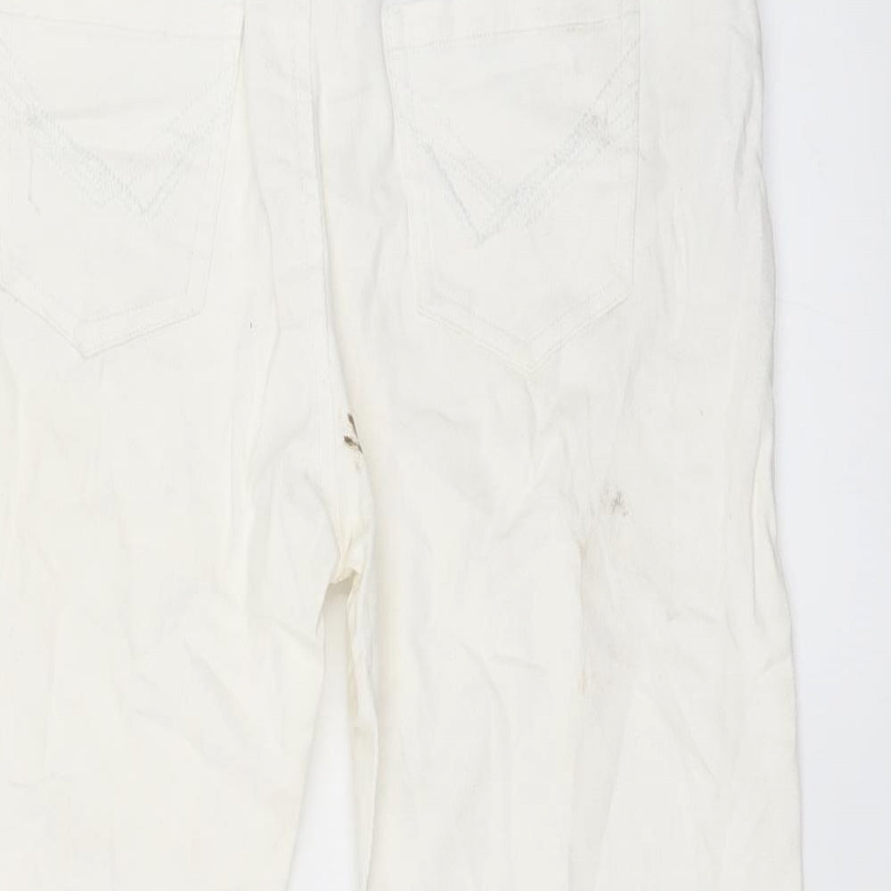 Bunoh Womens White Straight Jeans Size 28 L21 in - Zip