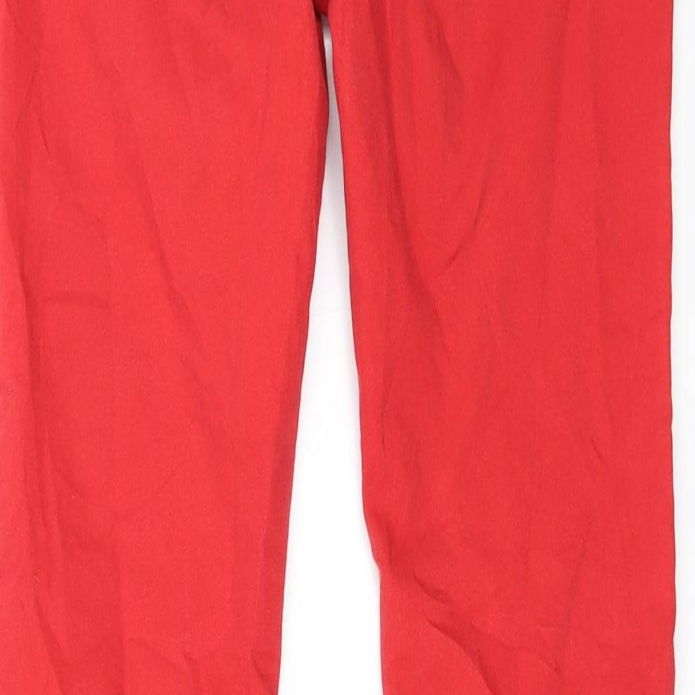 WOW Womens Red Straight Jeans Size M L27 in - Zip